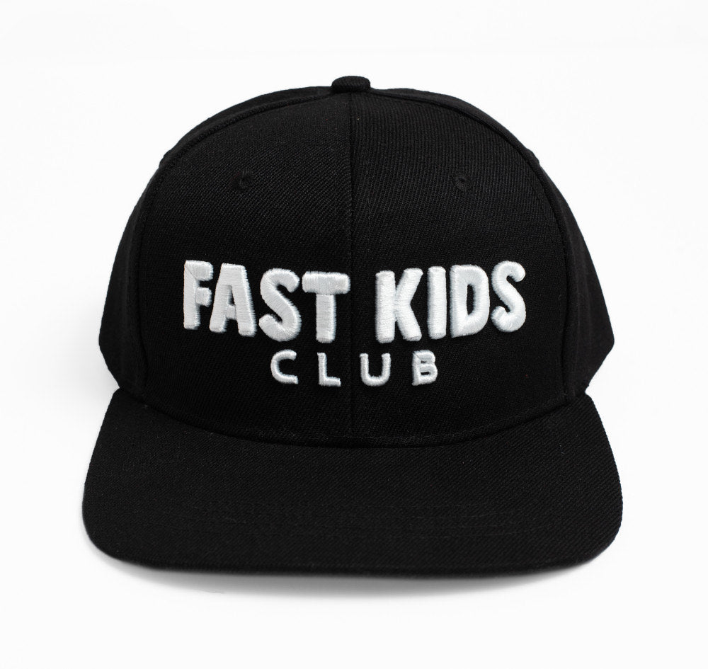 Kids Fast Kids Club Logo Snapback Hat | Black